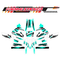 Graphic Kit Decals Fairing Sticker Custom Number For Razor MX350 MX400 (2021 or beyond) - LH023 Sea Green Black Stripe