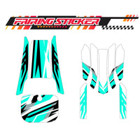 Graphic Kit Decals Fairing Sticker Custom Number For Razor MX350 MX400 (2021 or beyond) - LH023 Sea Green Black Stripe