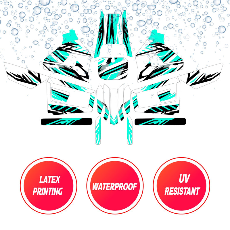 Graphic Kit Decals Fairing Sticker Custom Number For Razor MX350 MX400 (2021 or beyond) - LH023 Sea Green Black Stripe