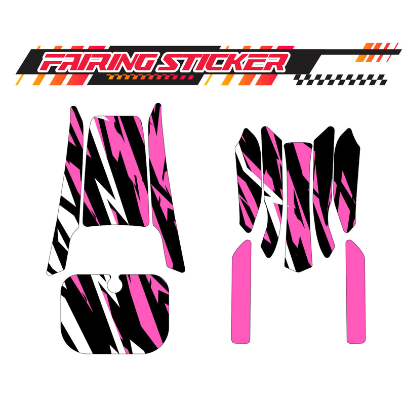 Graphic Kit Decals Fairing Sticker Custom Number For Razor MX350 MX400 (2021 or beyond) - LH024 Pink Black White Burst