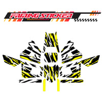 Graphic Kit Decals Fairing Sticker Custom Number For Razor MX350 MX400 (2021 or beyond) - LH026 Yellow Black White Burst