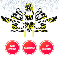 Graphic Kit Decals Fairing Sticker Custom Number For Razor MX350 MX400 (2021 or beyond) - LH026 Yellow Black White Burst