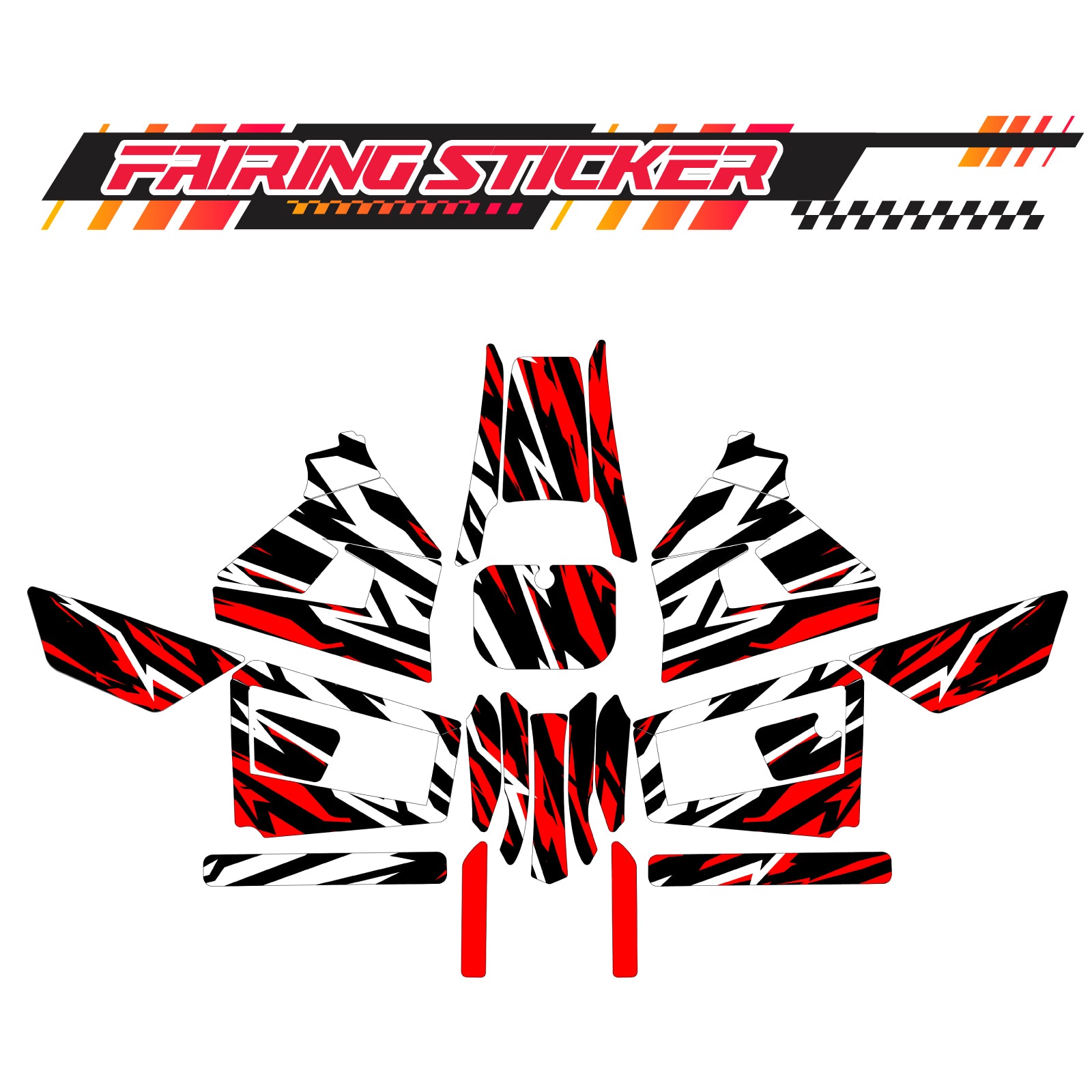 Graphic Kit Decals Fairing Sticker Custom Number For Razor MX350 MX400 (2021 or beyond) - LH027 Red Black White Burst