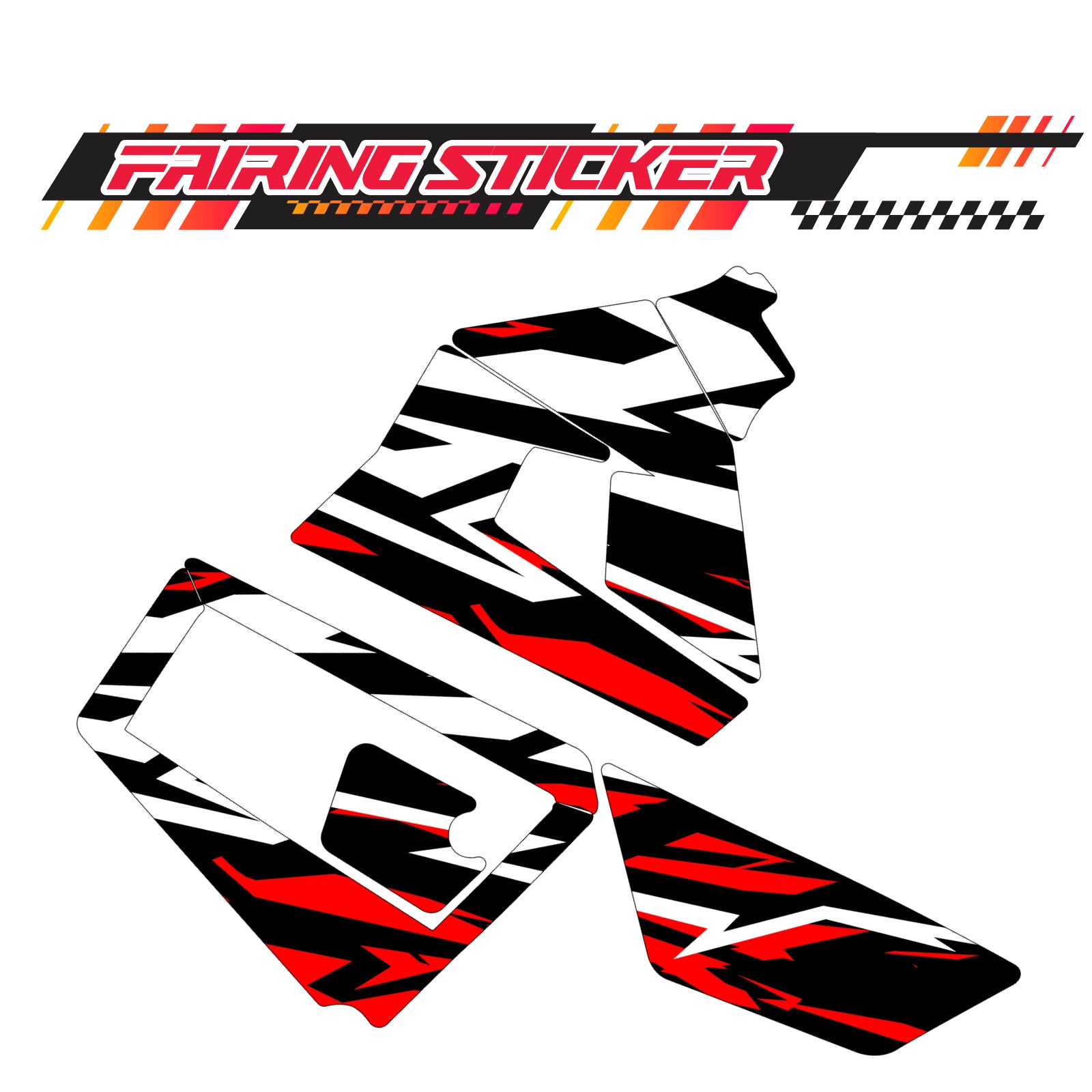 Graphic Kit Decals Fairing Sticker Custom Number For Razor MX350 MX400 (2021 or beyond) - LH027 Red Black White Burst