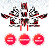 Graphic Kit Decals Fairing Sticker Custom Number For Razor MX350 MX400 (2021 or beyond) - LH027 Red Black White Burst