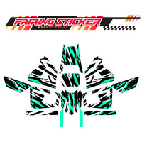 Graphic Kit Decals Fairing Sticker Custom Number For Razor MX350 MX400 (2021 or beyond) - LH028 Sea Green Black White Burst