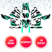 Graphic Kit Decals Fairing Sticker Custom Number For Razor MX350 MX400 (2021 or beyond) - LH028 Sea Green Black White Burst