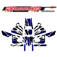 Graphic Kit Decals Fairing Sticker Custom Number For Razor MX350 MX400 (2021 or beyond) - LH029 Blue Black White Burst