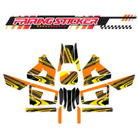 Graphic Kit Decals Fairing Sticker Custom Number For Razor MX350 MX400 (2021 or beyond) - LH030 Orange Black Dynamic Lines