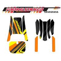 Graphic Kit Decals Fairing Sticker Custom Number For Razor MX350 MX400 (2021 or beyond) - LH030 Orange Black Dynamic Lines
