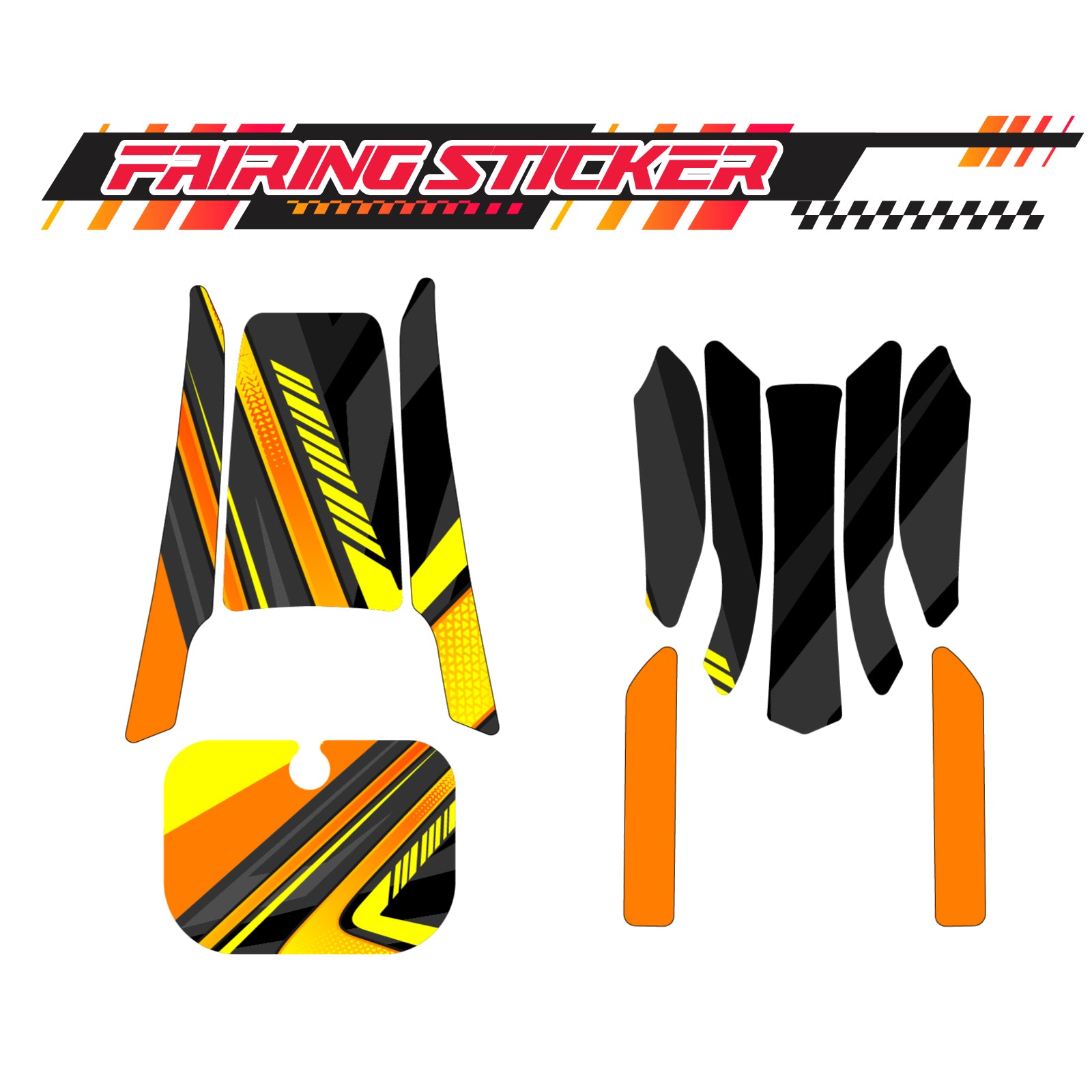Graphic Kit Decals Fairing Sticker Custom Number For Razor MX350 MX400 (2021 or beyond) - LH030 Orange Black Dynamic Lines