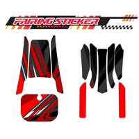 Graphic Kit Decals Fairing Sticker Custom Number For Razor MX350 MX400 (2021 or beyond) - LH031 Red Black Dynamic Lines