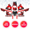 Graphic Kit Decals Fairing Sticker Custom Number For Razor MX350 MX400 (2021 or beyond) - LH031 Red Black Dynamic Lines