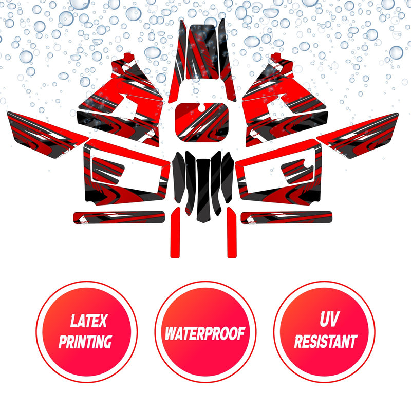 Graphic Kit Decals Fairing Sticker Custom Number For Razor MX350 MX400 (2021 or beyond) - LH031 Red Black Dynamic Lines