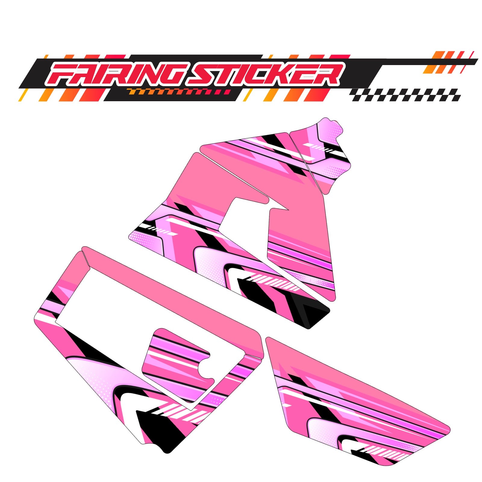 Graphic Kit Decals Fairing Sticker Custom Number For Razor MX350 MX400 (2021 or beyond) - LH032 Pink Black Dynamic Lines