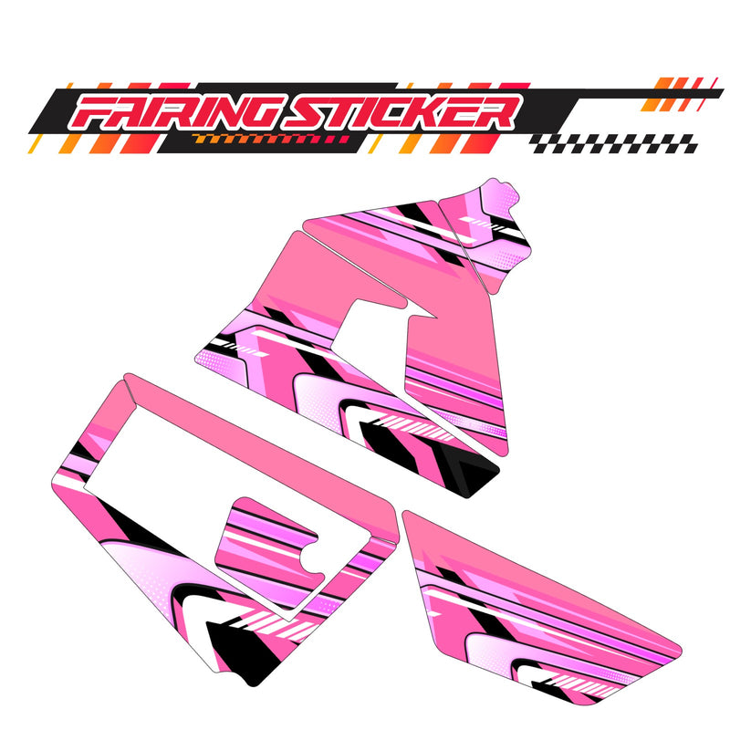 Graphic Kit Decals Fairing Sticker Custom Number For Razor MX350 MX400 (2021 or beyond) - LH032 Pink Black Dynamic Lines