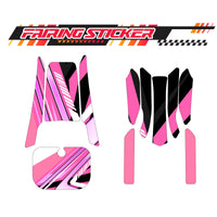 Graphic Kit Decals Fairing Sticker Custom Number For Razor MX350 MX400 (2021 or beyond) - LH032 Pink Black Dynamic Lines