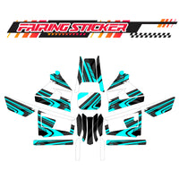 Graphic Kit Decals Fairing Sticker Custom Number For Razor MX350 MX400 (2021 or beyond) - LH033 Sea Green Black Dynamic Lines