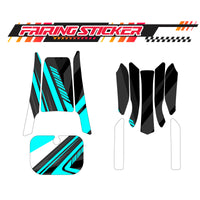 Graphic Kit Decals Fairing Sticker Custom Number For Razor MX350 MX400 (2021 or beyond) - LH033 Sea Green Black Dynamic Lines