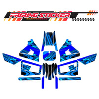 Graphic Kit Decals Fairing Sticker Custom Number For Razor MX350 MX400 (2021 or beyond) - LH034 Blue Black Dynamic Lines