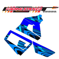 Graphic Kit Decals Fairing Sticker Custom Number For Razor MX350 MX400 (2021 or beyond) - LH034 Blue Black Dynamic Lines