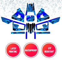Graphic Kit Decals Fairing Sticker Custom Number For Razor MX350 MX400 (2021 or beyond) - LH034 Blue Black Dynamic Lines