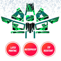 Graphic Kit Decals Fairing Sticker Custom Number For Razor MX350 MX400 (2021 or beyond) - LH035 Green Black Dynamic Lines