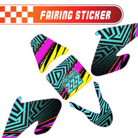 Graphic Kit Decals Fairing Sticker Custom Number For Razor MX500 MX650 - C001 Neon Geometrics