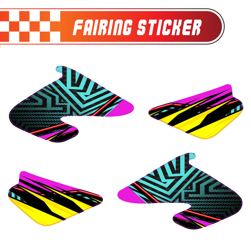 Graphic Kit Decals Fairing Sticker Custom Number For Razor MX500 MX650 - C001 Neon Geometrics