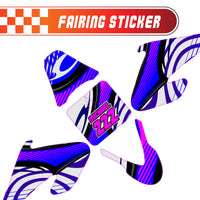 Graphic Kit Decals Fairing Sticker Custom Number For Razor MX500 MX650 - C006 Blue Burst Stripe