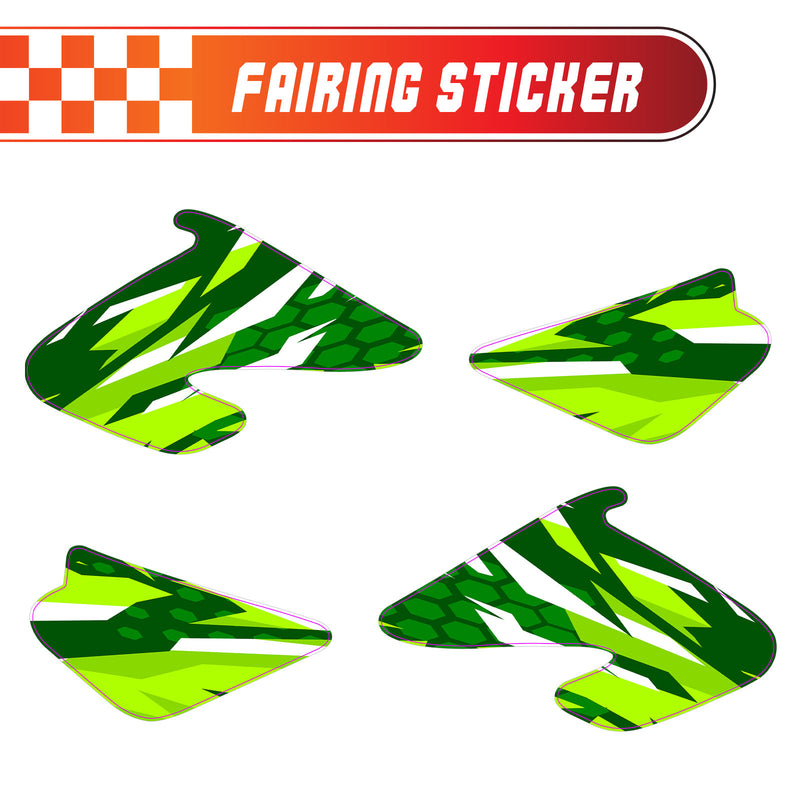 Graphic Kit Decals Fairing Sticker Custom Number For Razor MX500 MX650 - C007 Verdant Spikes