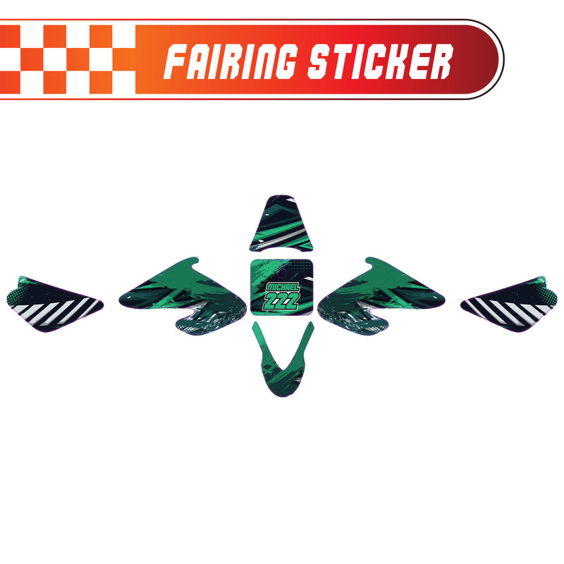 Graphic Kit Decals Fairing Sticker Custom Number For Razor MX500 MX650 - C010 Green Jewel-Toned Terrain