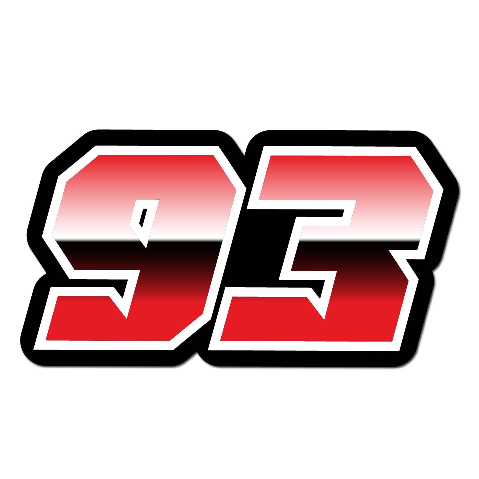 Custom Racing Number Stickers (G001 Gradient Style) – 3-Pack Personalized Dirt Bike & Motorcycle Decals - MC Motoparts