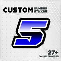 Custom Racing Number Stickers (G001 Gradient Style) – 3-Pack Personalized Dirt Bike & Motorcycle Decals - MC Motoparts