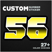 Custom Racing Number Stickers (G001 Gradient Style) – 3-Pack Personalized Dirt Bike & Motorcycle Decals - MC Motoparts