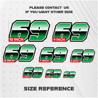 Custom Racing Number Stickers (G001 Gradient Style) – 3-Pack Personalized Dirt Bike & Motorcycle Decals - MC Motoparts