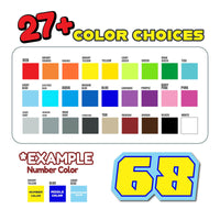 Custom Racing Number Stickers (G002 Style) – 3-Pack Personalized Dirt Bike & Motorcycle Decals - MC Motoparts