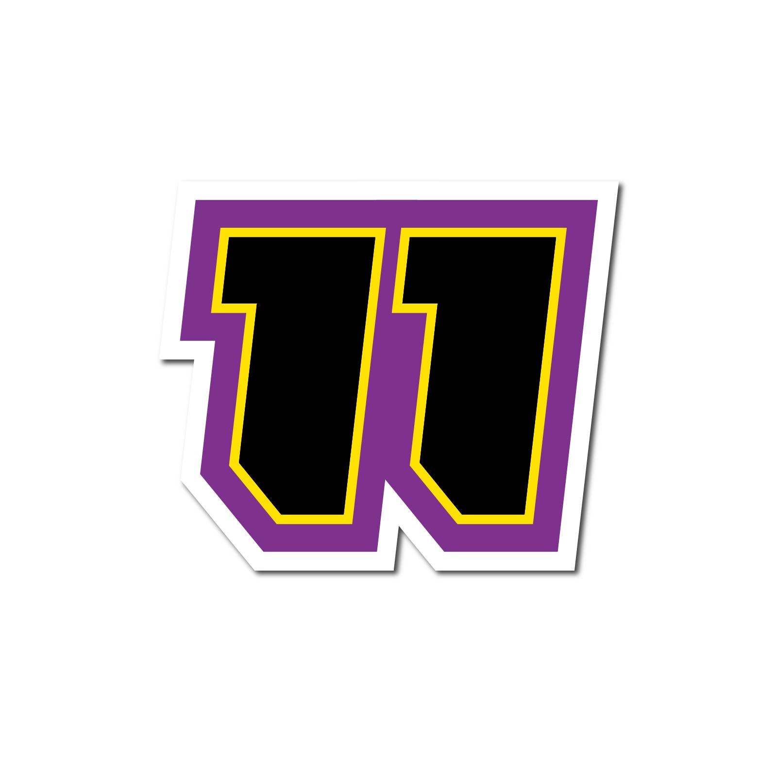 Custom Racing Number Stickers (G003 White Outline Style) – 3-Pack Personalized Dirt Bike & Motorcycle Decals - MC Motoparts