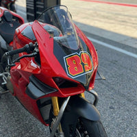 Custom Racing Number Stickers (G003 White Outline Style) – 3-Pack Personalized Dirt Bike & Motorcycle Decals - MC Motoparts