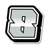 Three custom racing number stickers with gradient style for dirt bikes and motorcycles, featuring bold black numbers on colorful backgrounds.
