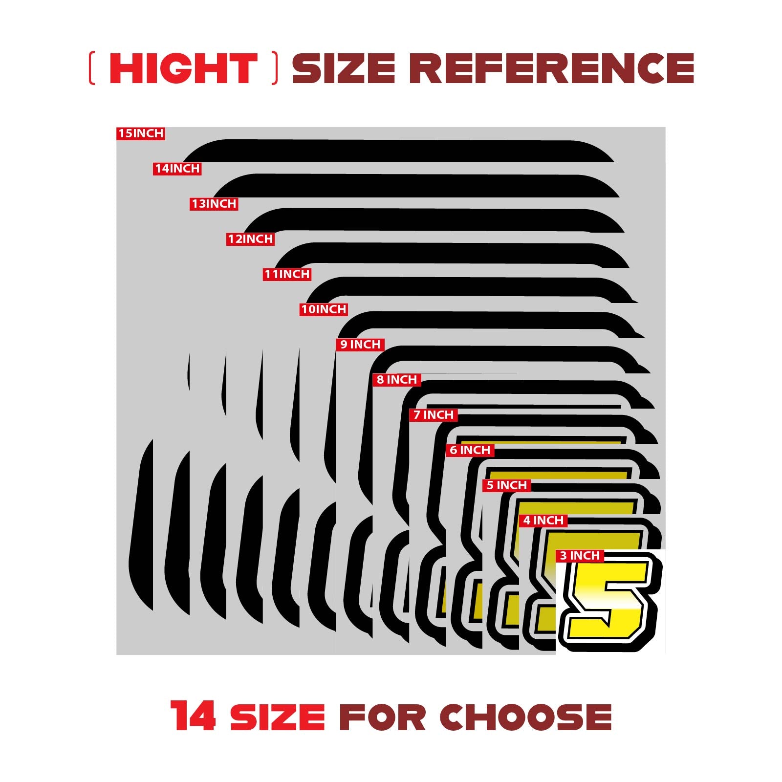 Three custom racing number stickers in G009 gradient style for dirt bikes and motorcycles, featuring bold, colorful decals.