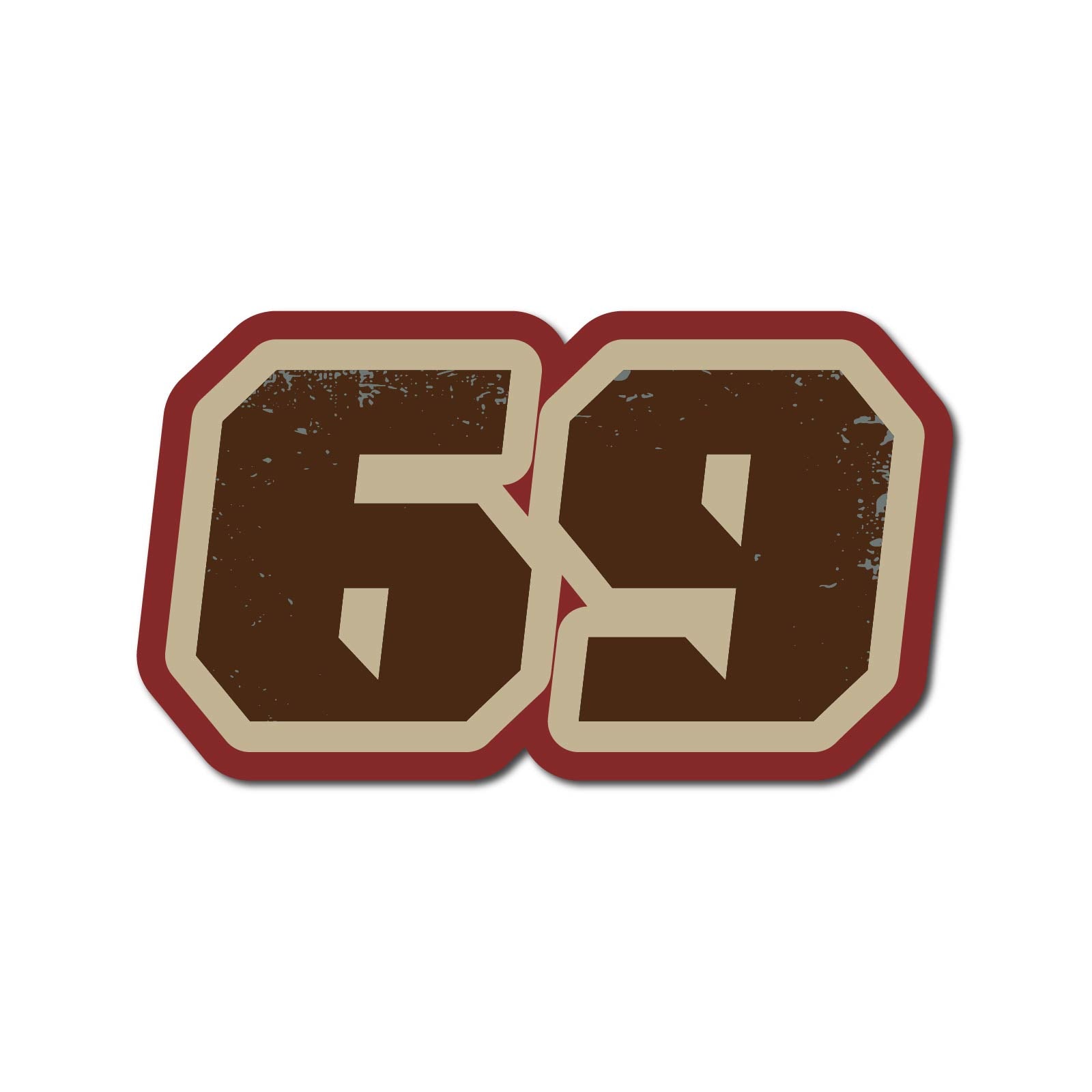 Three vintage American racing style number stickers for dirt bikes and motorcycles, personalized decals by MC Motoparts.