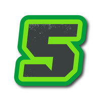 Three vintage American racing style number stickers on a white background, customized decals for dirt bikes and motorcycles.