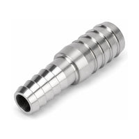 MC Motoparts 304 stainless steel hose barb reducer adapter, 8mm to 13mm, 50mm straight coupler