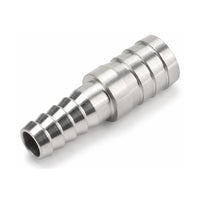MC Motoparts 304 stainless steel 8mm to 20mm hose barb reducer joiner coupler, 50mm straight fitting