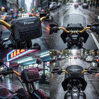 Pazoma 100% Waterproof Motorcycle Handlebar T-Bar Bag Storage with Airtight Zipper for All-Weather Riding for Harley Dyna Softail