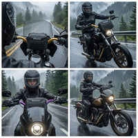 Pazoma 100% Waterproof Motorcycle Handlebar T-Bar Bag Storage with Airtight Zipper for All-Weather Riding for Harley Dyna Softail