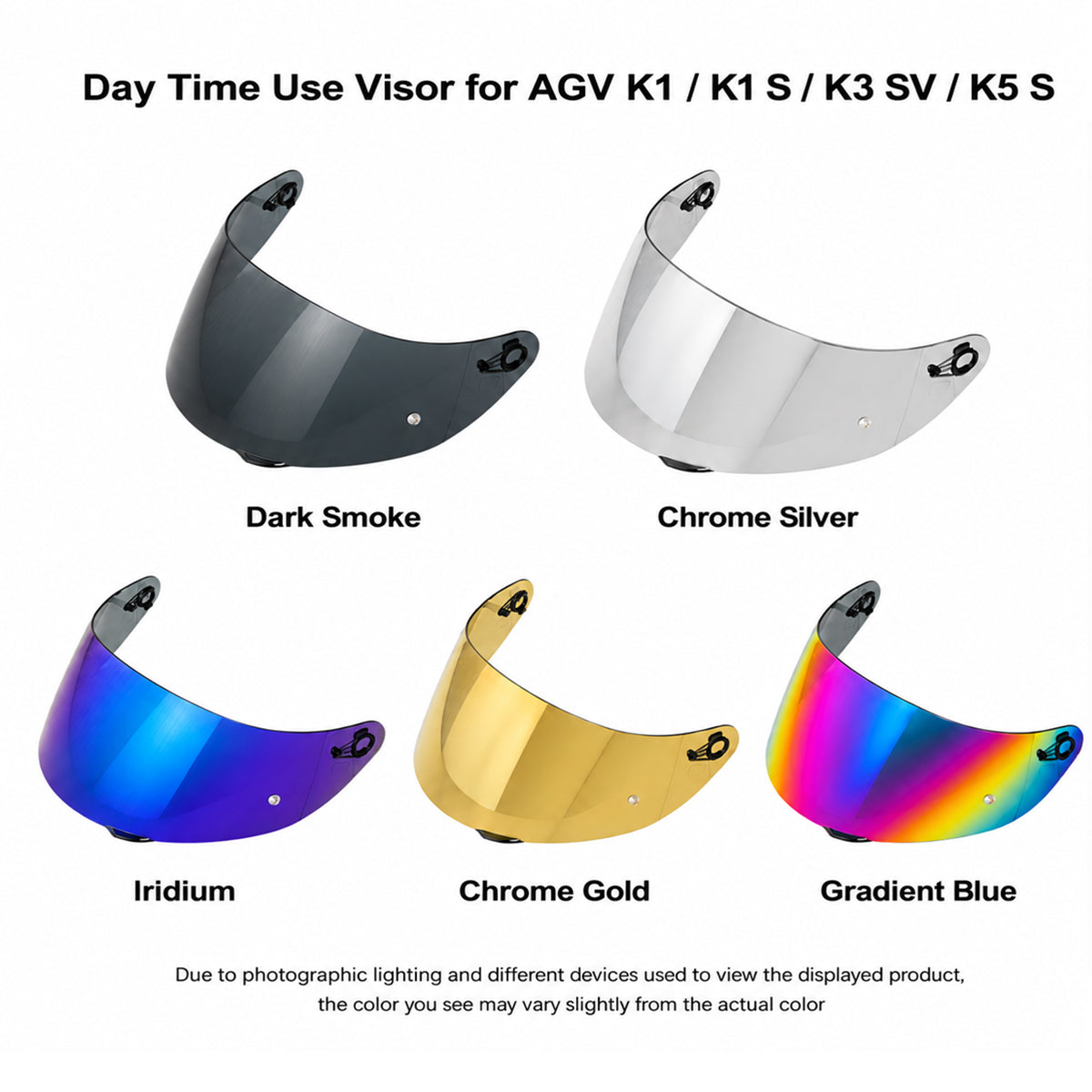 For AGV K1/S K3SV K5/S Replacement Visor – Tinted & Spectra Mirror Finishes - Daytime Use Series
