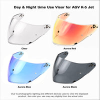 For AGV K5-JET / EVO Replacement Visor – Light Tint Finishes / Clear - Day & Night Use Series