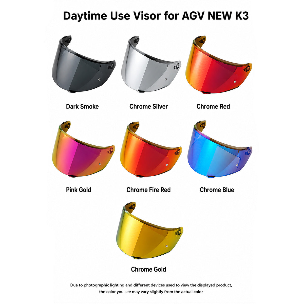 For AGV K3 E2206 Replacement Visor – Tinted & Spectra Mirror Finishes - Daytime Use Series